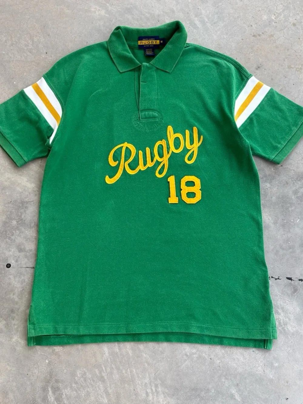 Polo Ralph Lauren Rugby Striped Varsity Patchwork Vintage Shirt